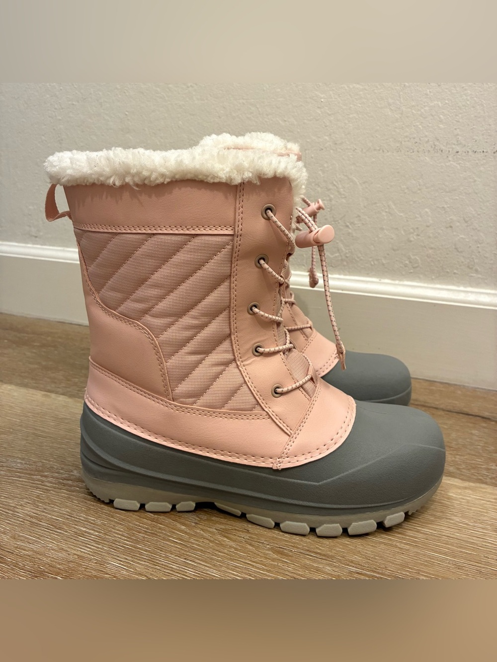 All in Motion Kids' Skylar Waterproof Snow Boots In Blush Pink Size 5 New No Box
